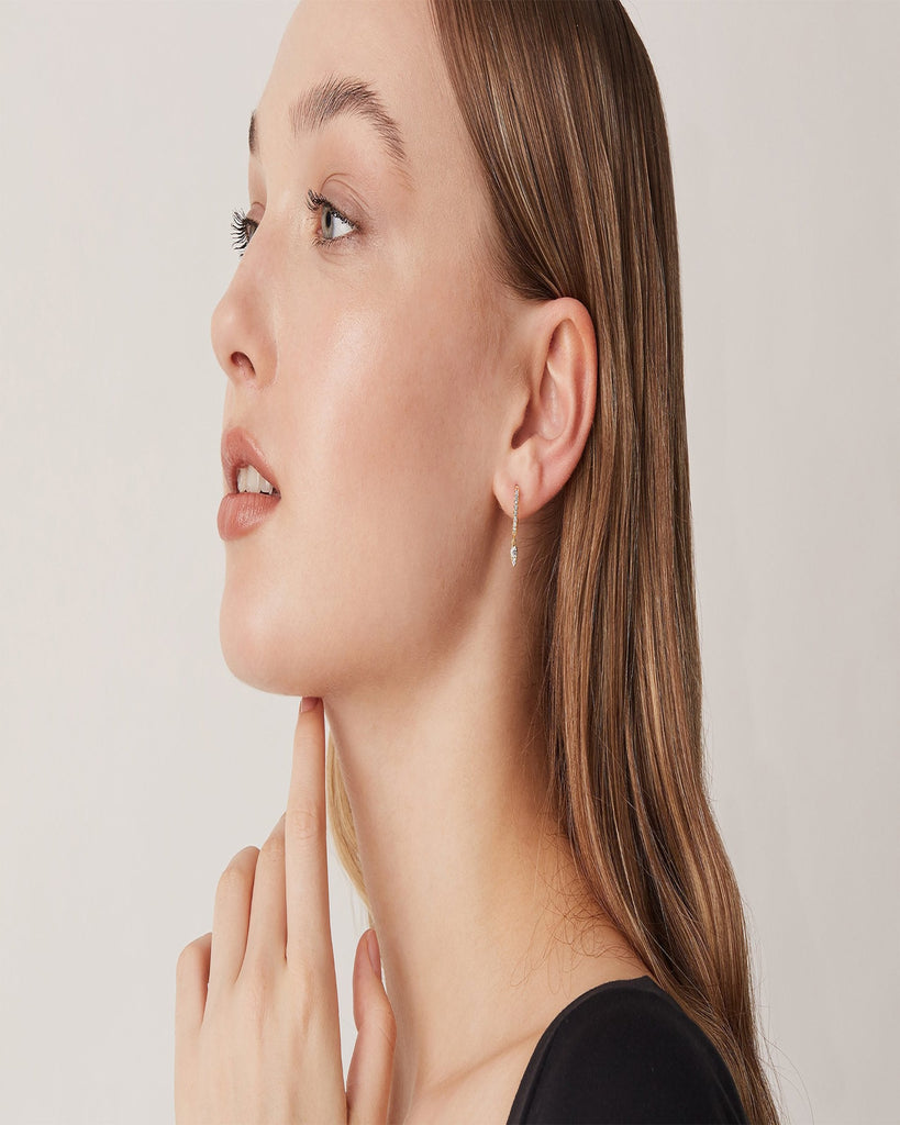 Drop Tear Huggie Yellow Gold Earring 