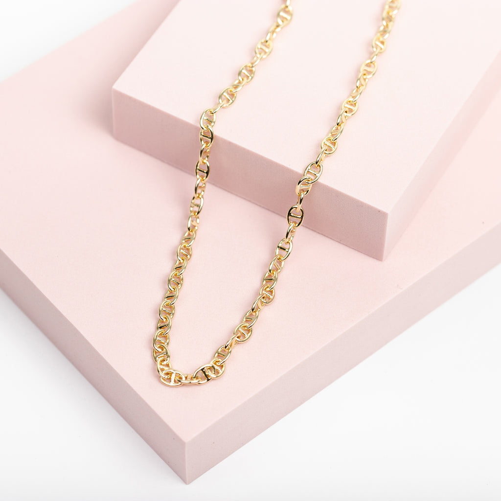 Anchor Cable Chain Necklace Yellow Gold Necklace 