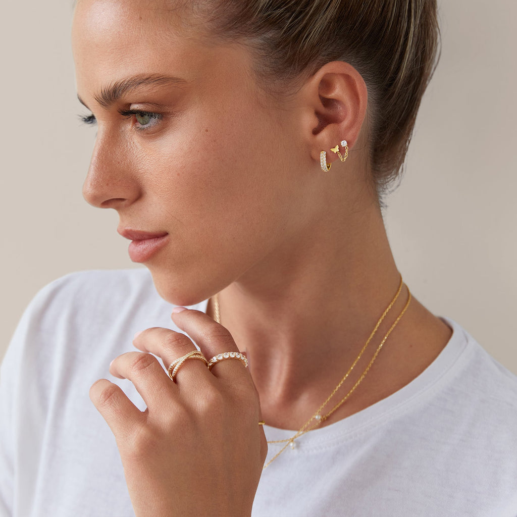 Tiny Butterfly Screw Back Studs  Earring 