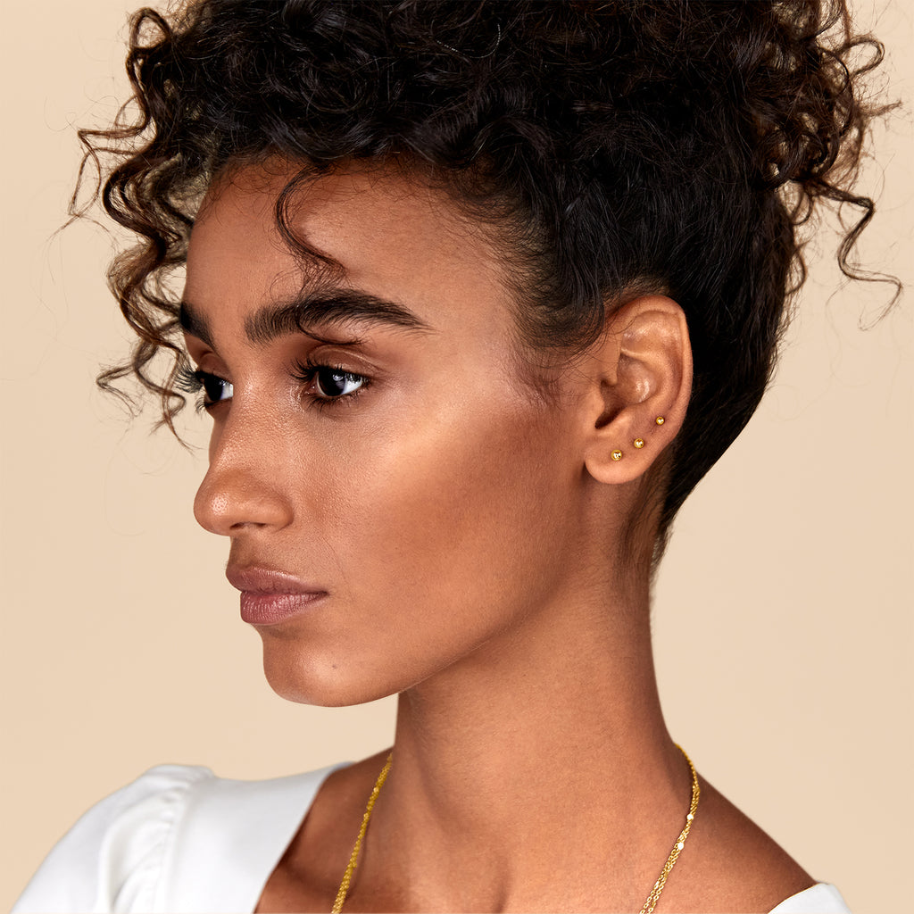 Medium Sphere Screw Back Studs  Earring 