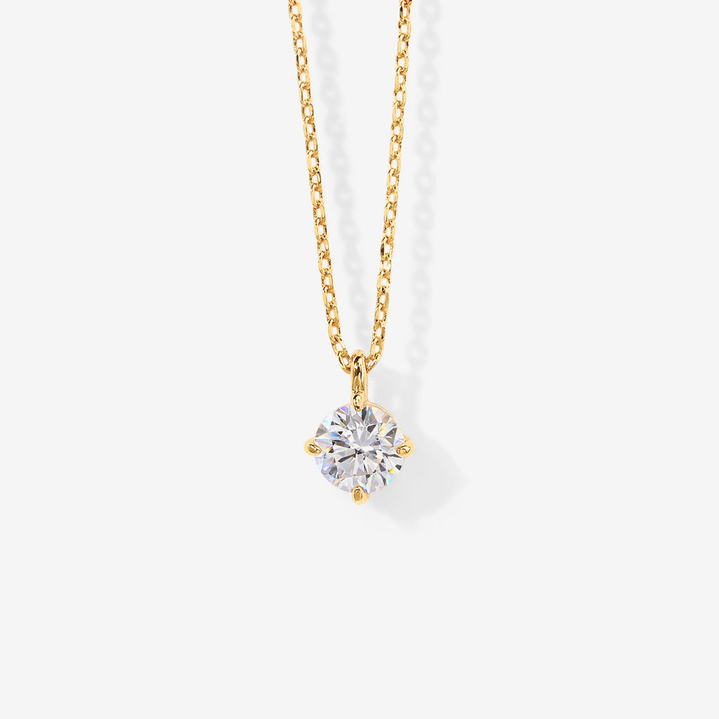 Dainty CZ Solitaire Pendant Necklace  Necklace 