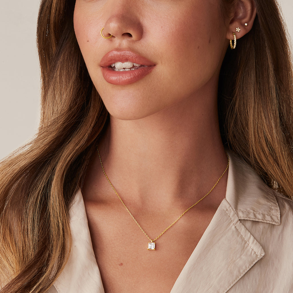 Swarovski Princess Cut Solitaire Pendant Necklace  Necklaces 