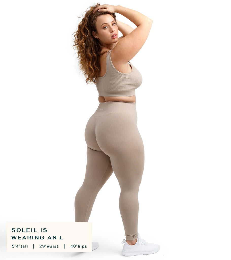Taupe High Performance Seamless Scrunch Butt Lifting Leggings  Leggings 
