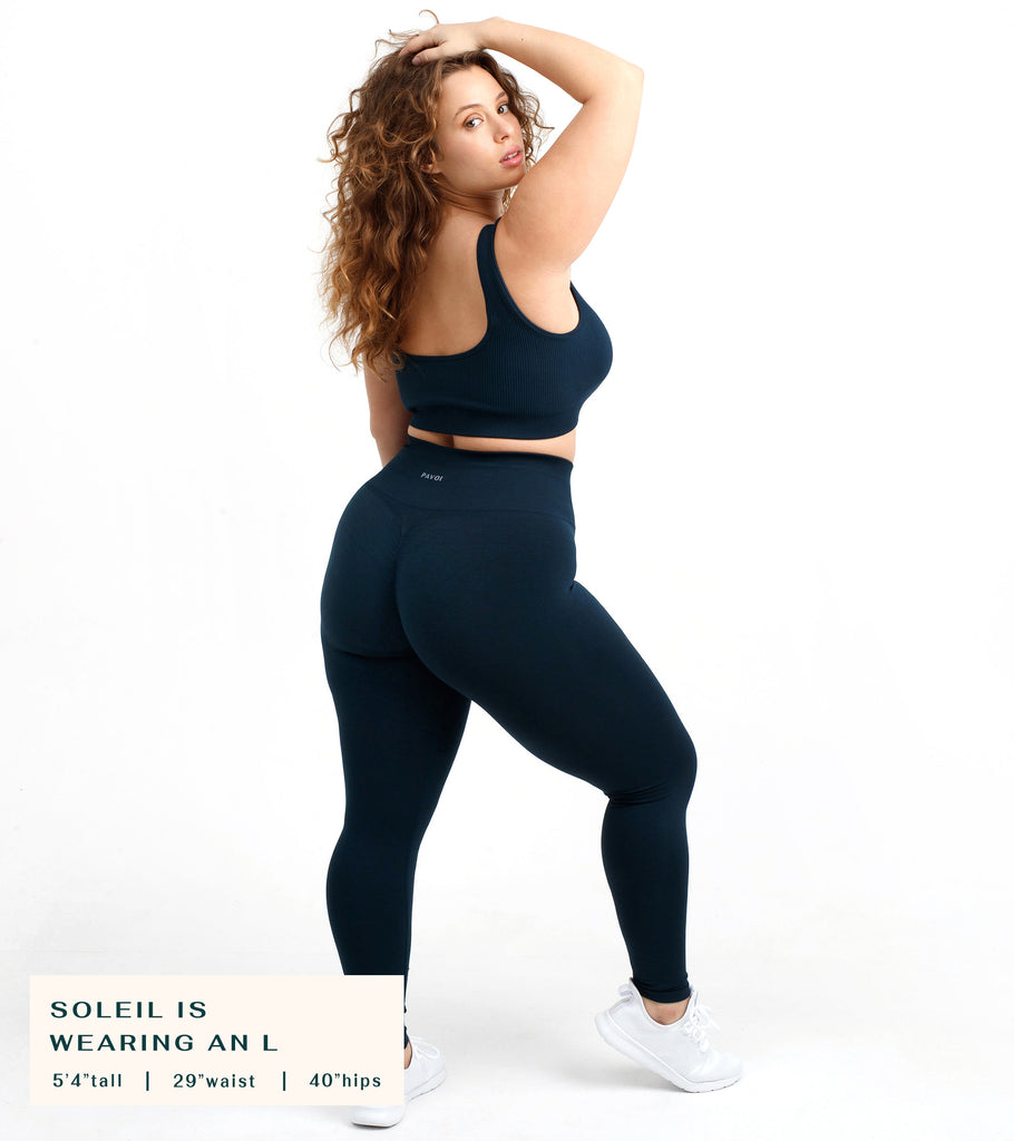 Navy Blue High Performance Seamless Scrunch Butt Lifting Leggings  Leggings 