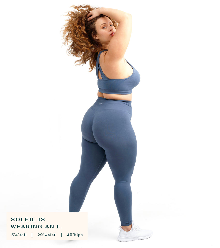 Tulum Blue High Performance Seamless Scrunch Butt Lifting Leggings  Leggings 