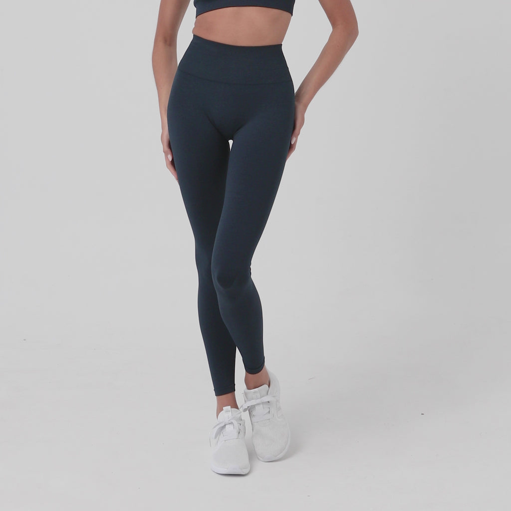 Navy Blue High Performance Seamless Scrunch Butt Lifting Leggings  Leggings 