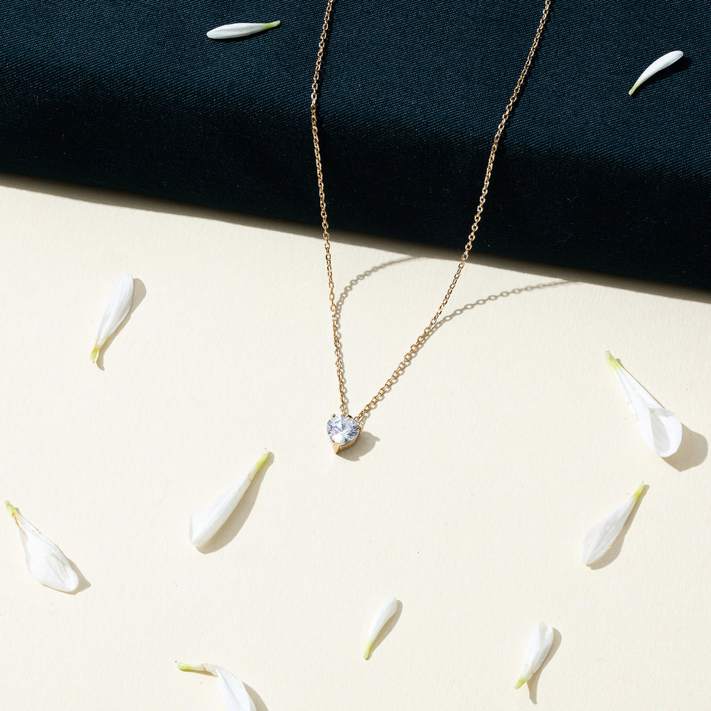 Heart Pendant Yellow Gold Necklace 