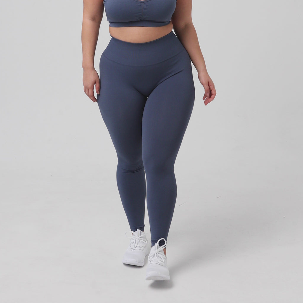 Tulum Blue High Performance Seamless Scrunch Butt Lifting Leggings  Leggings 