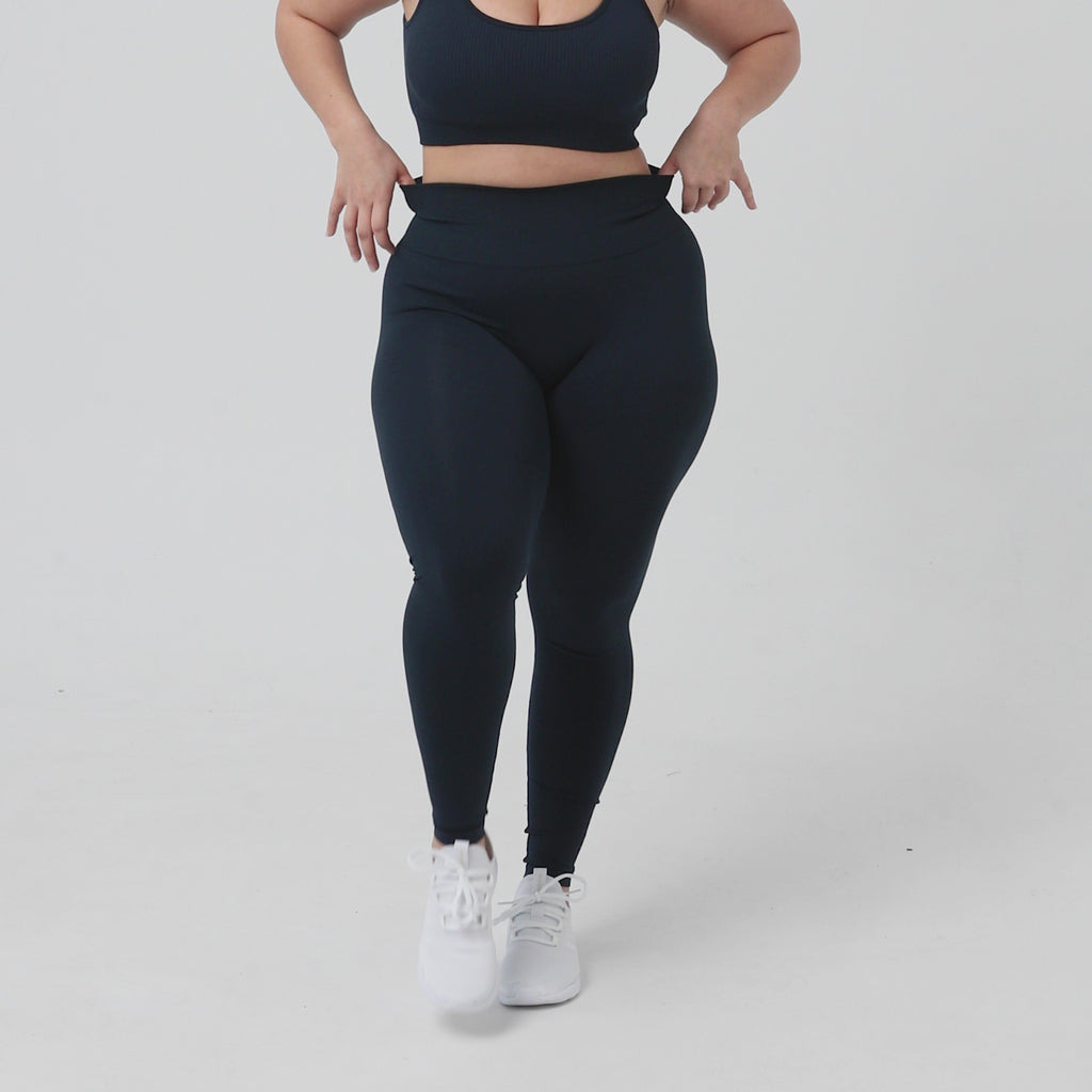 Navy Blue High Performance Seamless Scrunch Butt Lifting Leggings  Leggings 