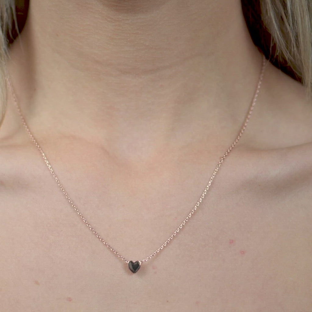 Heart Necklace Rose Gold, White Gold, Yellow Gold Necklace 