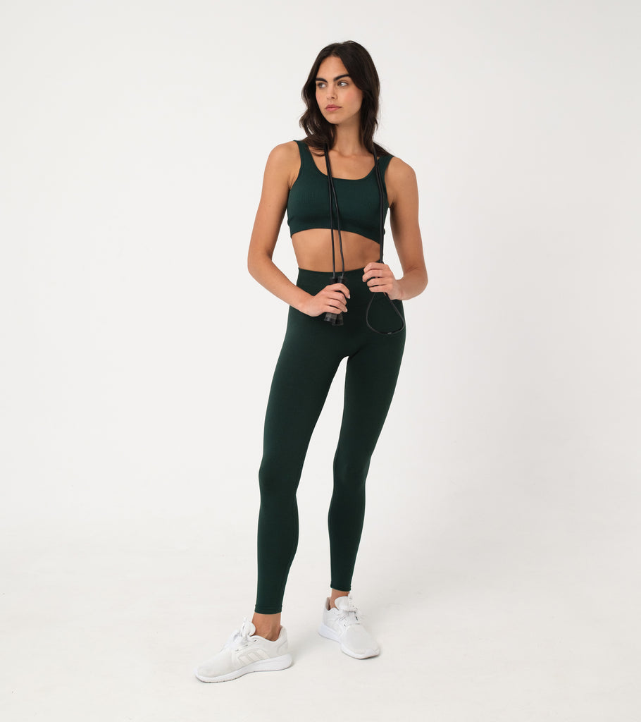 Forest Green High Performance Seamless Scrunch Butt Lifting Leggings  Leggings 