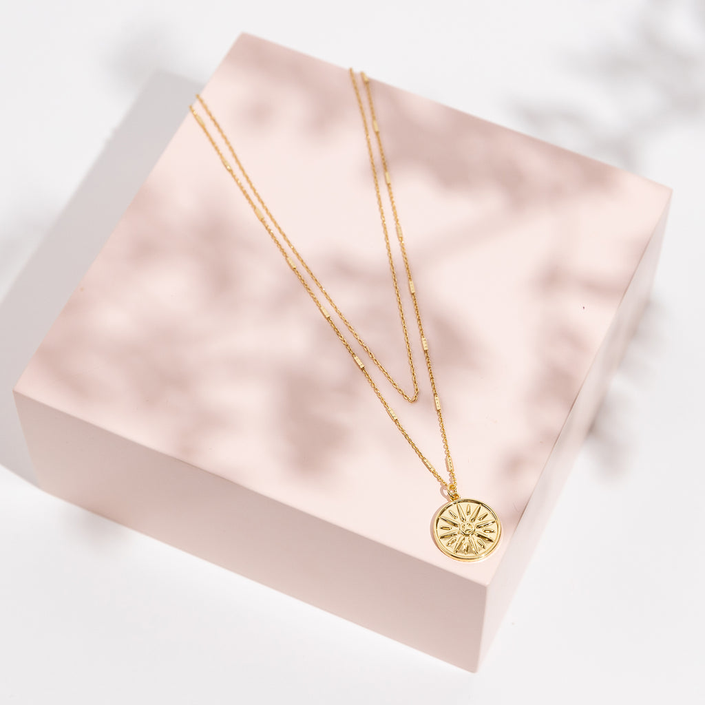 Coin Pendant Yellow Gold Necklace 