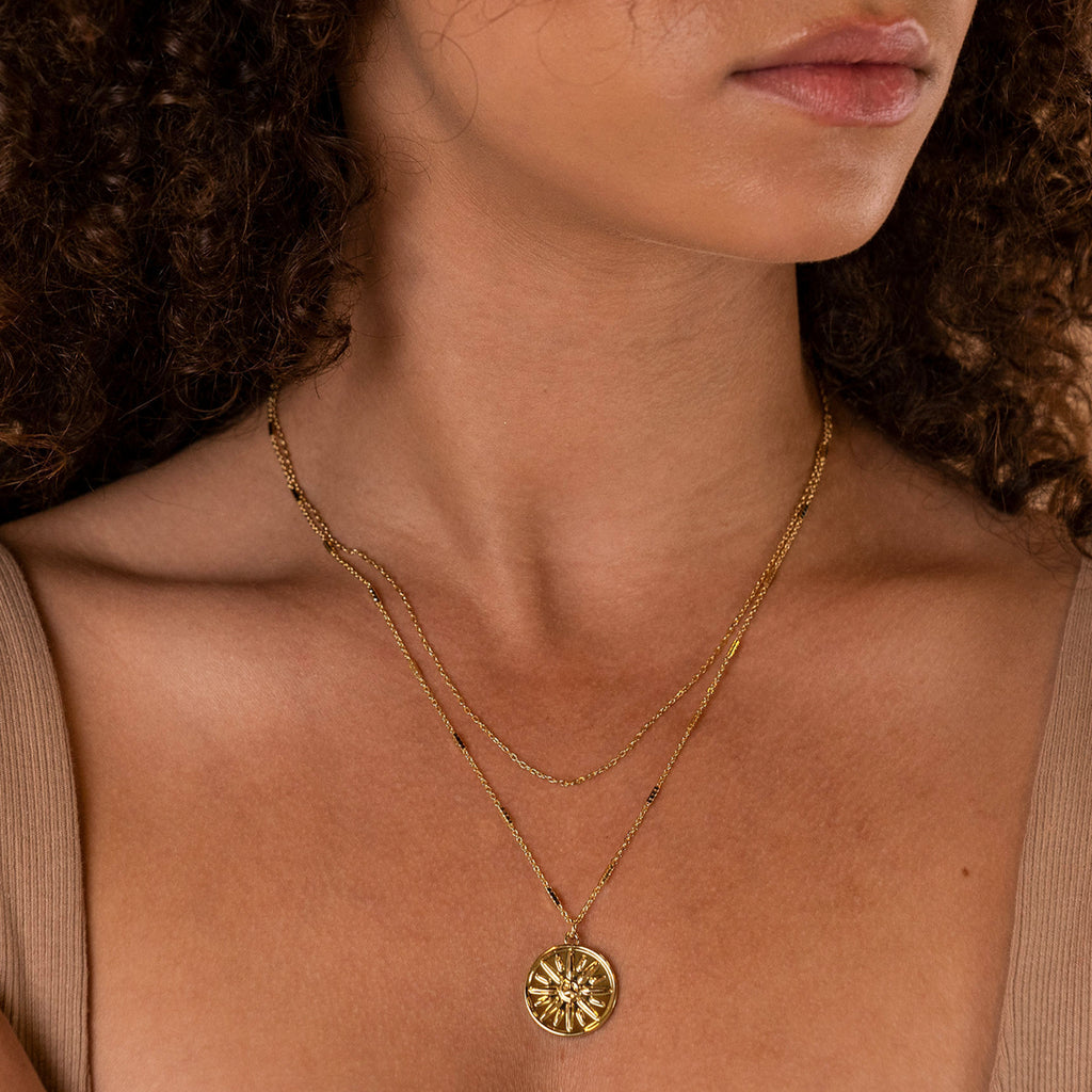 Coin Pendant Yellow Gold Necklace 