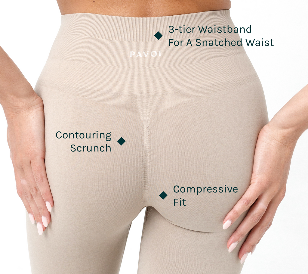 Taupe High Performance Seamless Scrunch Butt Lifting Leggings  Leggings 