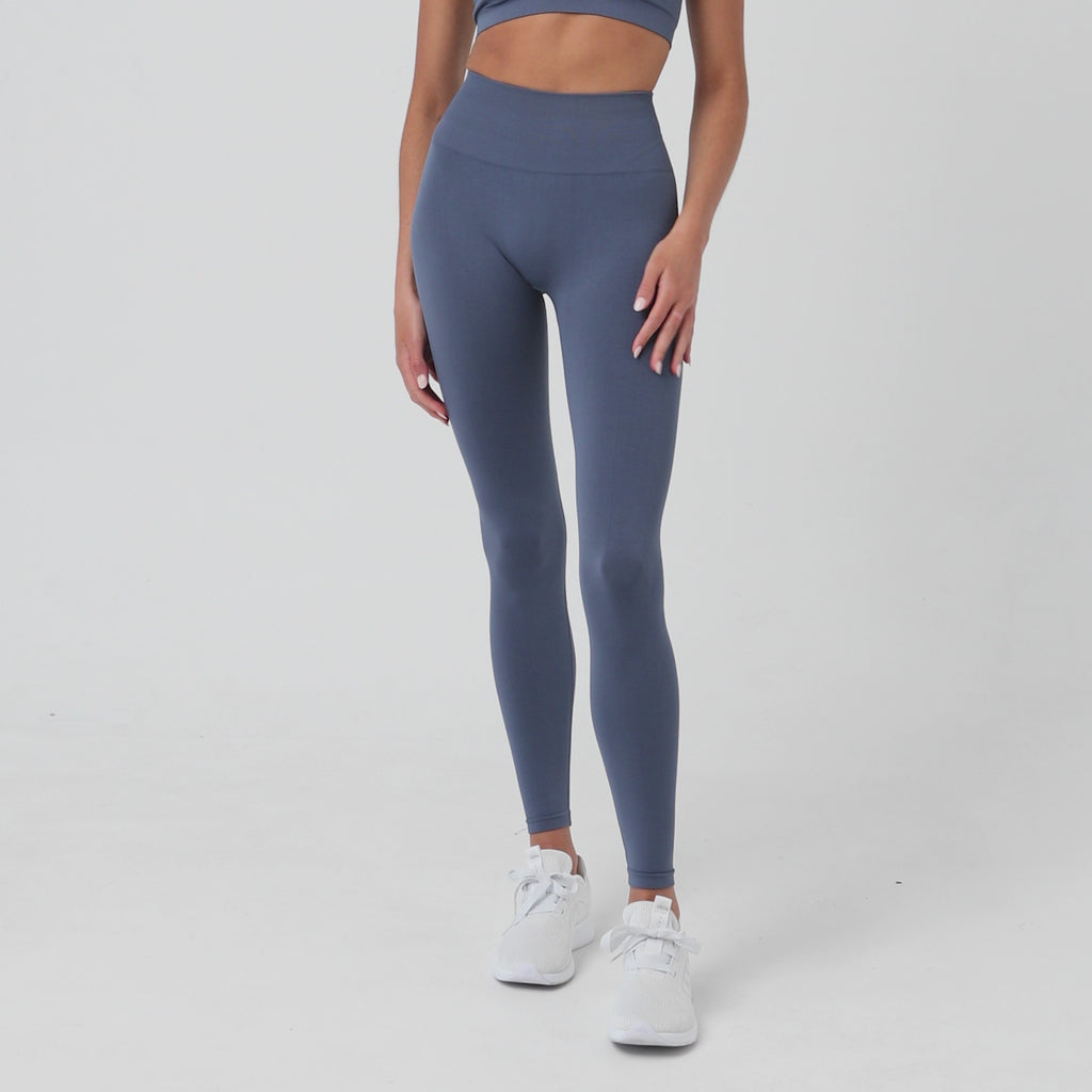 Tulum Blue High Performance Seamless Scrunch Butt Lifting Leggings  Leggings 